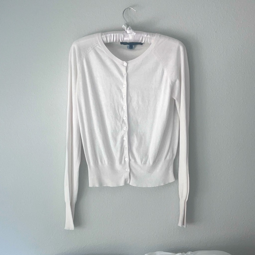 || FRENCH CONNECTION || WHITE CARDIGAN || LIGHT KNIT ||